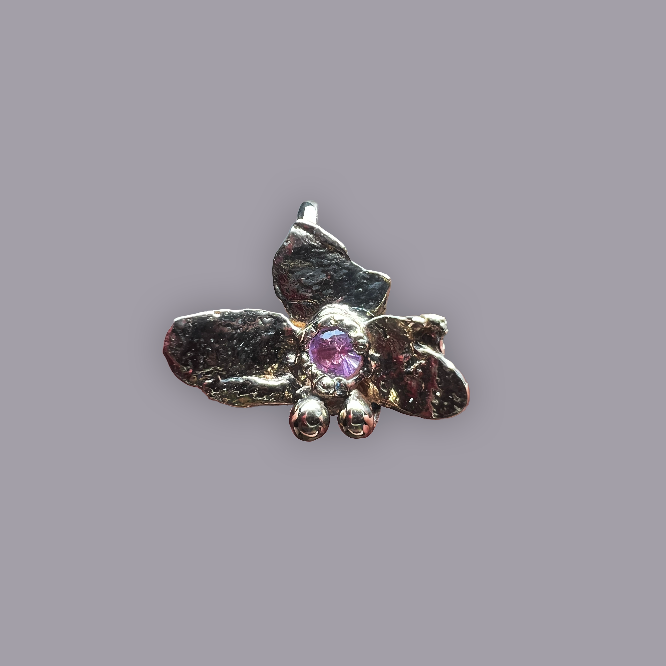 GEMSTONE ORCHID PENDANT